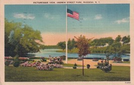 Massena New York NY Andrew Street Park 1949 Postcard C30 - £2.35 GBP