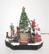 Santa&#39;s Workbench Fiber Optic trim &amp; tree VTG Porcelain Lighted house accessory  - £22.19 GBP