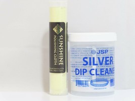 Sterling Silver Dip Cleaner Tarnish Remover and Sunshine Polishing Cloth - £11.72 GBP