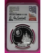 Rare 2020 PL 69 Cook Islands Silver Mayflower Voyage Everhart Signature ... - $1,852.35 MXN