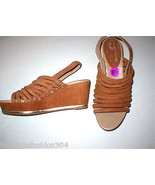 New $235 Womens 8.5 Donald J Pliner Wedge Platform Sandals Brown Shoes S... - £183.00 GBP