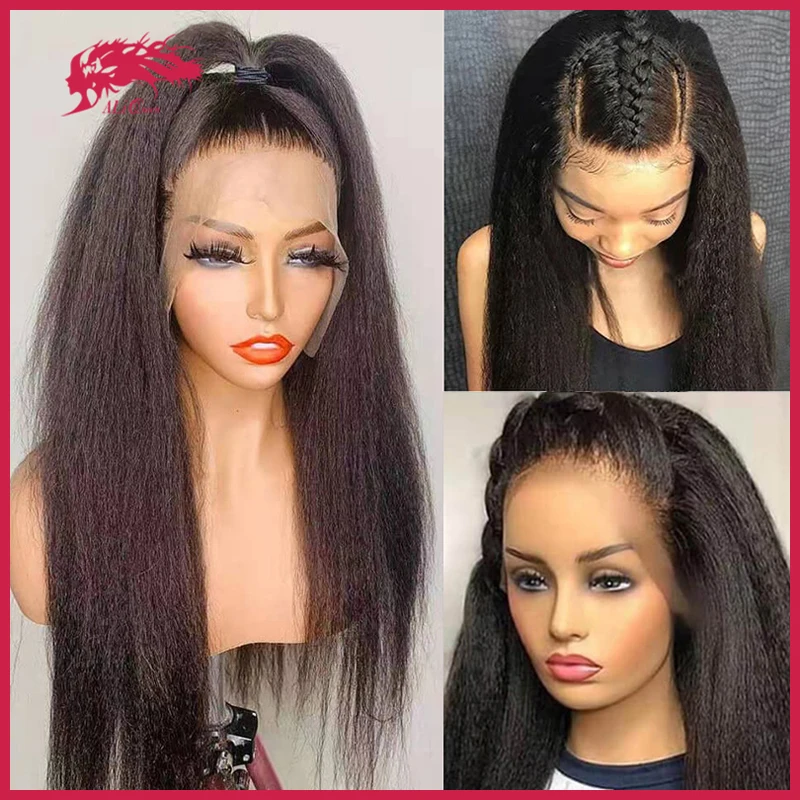 Yaki Straight Lace Frontal Wigs 13X4/13X6 Lace Front Human Hair Wigs For Women - £70.36 GBP+