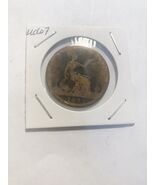 1892 UK  Great Britain penny Victoria Vintage Coin - $4.93 CAD