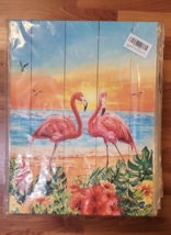 12x16&quot; Canvas Prints Wall Décor Art Elegant Pink Flamingos Ready to Hnag - $19.99