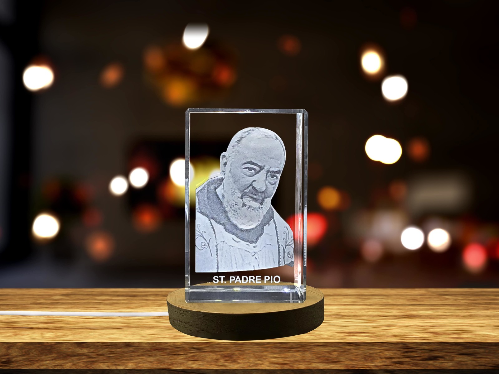 LED Base included | St. Padre Pio| The Stigmatist Saint Gift | Religious 3D - $25.99+
