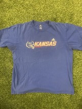 Kansas Jayhawks KU Football Shirt Blue Mens Size XL Adidas NCAA - £15.75 GBP