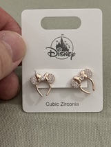 Disney Parks Minnie Mouse Ears Headband Cubic Zirconia Earrings NEW - £25.81 GBP