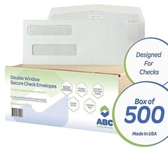 Abc Double Window Security Envelopes for QuickBooks Checks, 500 Envelopes - $32.01