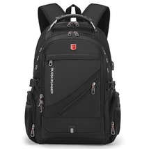 Waterproof 15.6/17 Inch Laptop Backpack Men USB Charging Swiss Backpack Travel W - £80.82 GBP