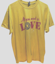 Shipley Donuts All You Need Love Coffee Houston Texas Yellow Golden T-Shirt L - £5.62 GBP