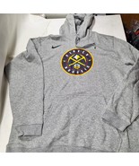 Gray Nike Denver Nuggets Hooded Sweatshirt Hoodie Men&#39;s XXL 2XL - $610.24 MXN