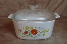 VTG CorningWare WILDFLOWER 3 QT CASSEROLE DISH A-3-B WITH LID EUC RG149 - €15,45 EUR