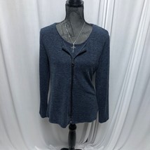 Arianna by Howards Knit Top Cardigan Womens Small Medium Blue Zippered T... - £12.49 GBP