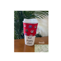 Red Puppy Paws Reusable Coffee Cozy - £3.15 GBP