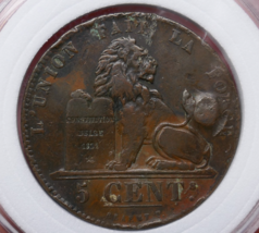 Belgium 1831 Léopold I Copper 5 Centimes Cent Coin - $17.63