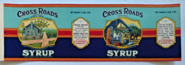 Vintage 1920&#39;s CROSS ROADS Brand Cairo Georgia Syrup Can Label - £2.99 GBP