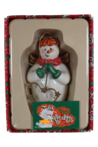 Kurt S Adler 6&quot; Porcelain Angel Snowman Jolly Holly-days Christmas Angel Halo - £7.59 GBP