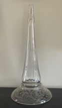 Vintage 18&quot; Tall Etched Glass Epergne Trumpet - £482.30 GBP