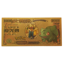 Bulbasaur Gold Colored Metal Novelty Art Collectible Pokemon Bill - £10.35 GBP