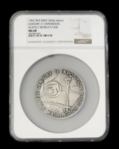 1962 Seattle World&#39;s Fair Century 21 Expo US Graded Large Silver Medal N... - $769.04 CAD