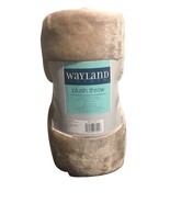 Wayland Square Plush Throw Blanket Tan 50&quot; X 60&quot; - £13.54 GBP