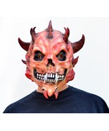 Red Devil Mask Scary Ghost Rider Diablo Red Devil Skeleton Skull Hallowe... - $21.93 CAD