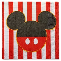 Disney Mickey Mouse Classic Stripe Lunch Napkins Birthday Party Supplies 16 Ct - £3.15 GBP