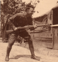 WWI M1903 Springfield With Bayonet Army Soldier Photograph - $17.85