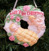 &quot;Baby&#39;s 1st Christmas&quot; Unisex Resin Christmas Ornament - £7.07 GBP