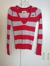 HOLLISTER LADIES LS V-NECK COTTON BLEND SWEATER w/RABBIT HAIR-XS-GENTLY ... - $7.66