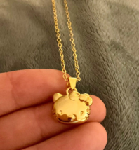 Hello Kitty Necklace 925 Gold Hello Kitty Pendant My Melody Sanrio Friends - £67.05 GBP