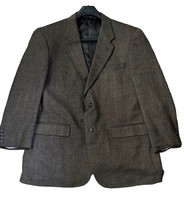Alan Flusser Blazer Sport Coat Mens 44R Dark Brown Tweed Lambswool Cashmere - $50.50