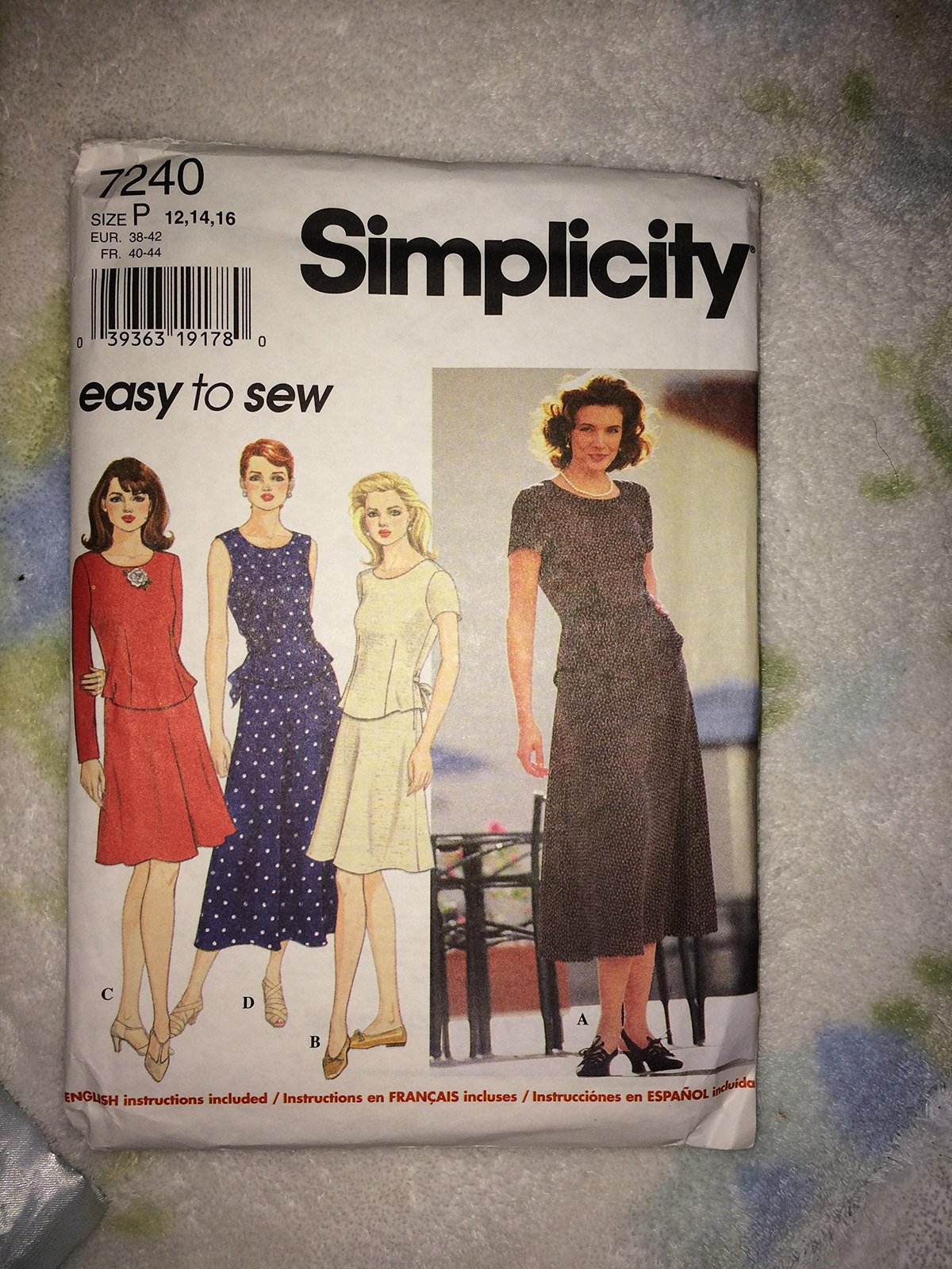 Simplicity Pattern 7240 Easy to Sew Misses/Miss Petite Two Piece Dress Size P 12 - £6.16 GBP