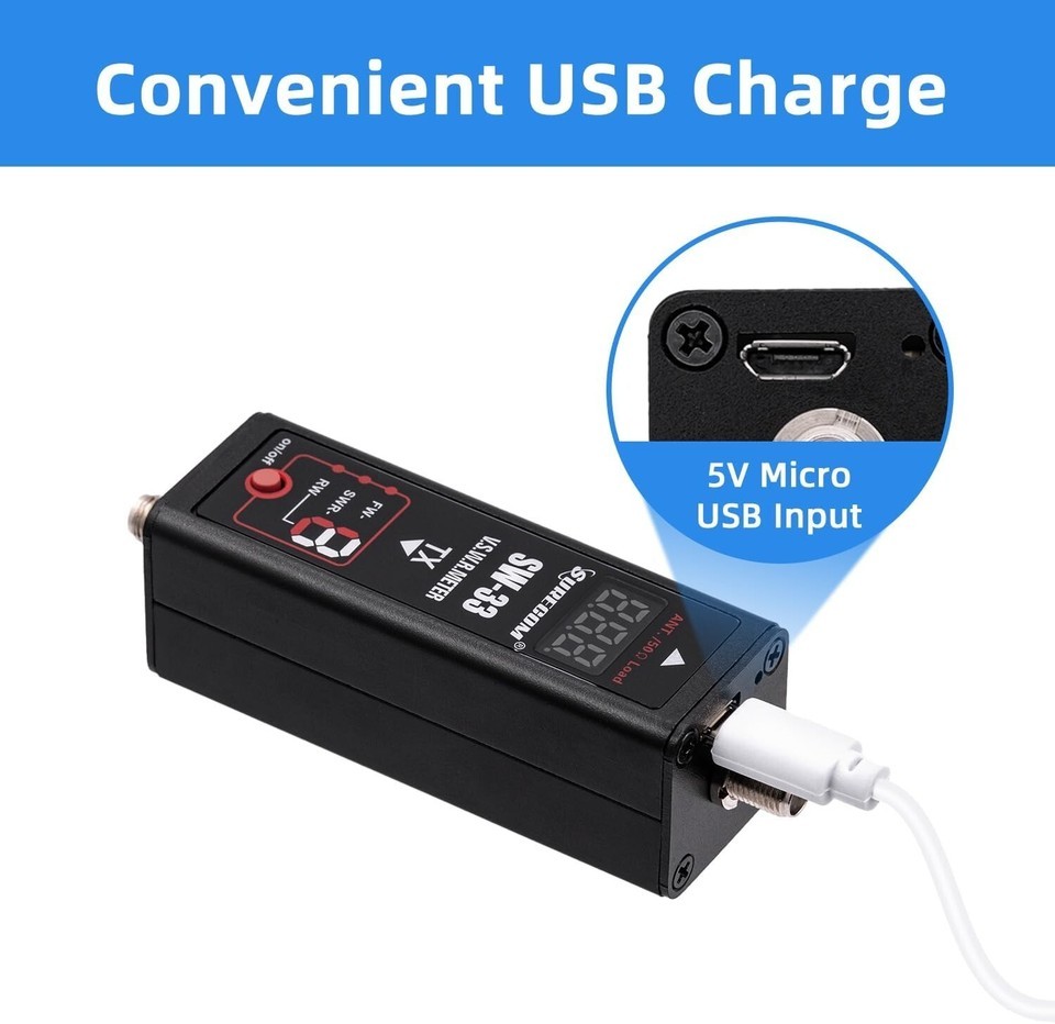 SW-33 Mark II Handheld VHF/UHF Power Meter: 100W, 125-525 MHz, User-Friendly Item image 7