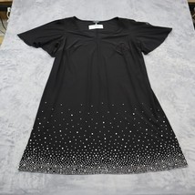 Roz &amp; Ali Dress Womens 1X Black Casual Lightweight Short Sleeve Mini Plus Size - £19.74 GBP