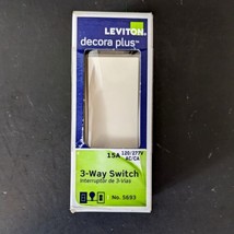 LEVITON Light Almond 3-Way Switch 5693 Decora Plus 15A 15 Amp 5693 120/277v - £11.84 GBP