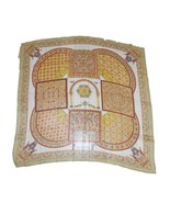 Hermes Sciarpa Ciels Byzantins 90 CM Chiffon Seta Mousseline Beige Mussola - £158.71 GBP