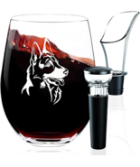 Cute Shepherd Stemless Big Wine Glasses Personalized Funny Dog Large Gif... - $19.79