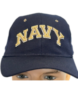 NAVY Midshipmen Black Fitted USNA Hat by Zephyr w/Gold Raised Script siz... - €6,50 EUR