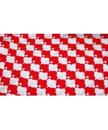 Vintage Fabric Remnant 70s Groovy MOD Poly Knit Red White Sewing  MCM 2.... - $1,196.86 MXN