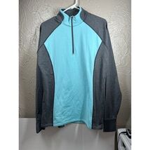 Noble Outfitters Womens Gray Aqua Raglan Sleeve Activewear Shell 1/4 Zip... - $27.45