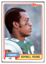 1981 Topps Roynell Young RC Philadelphia Eagles Football Card - Rookie Year Coll - £4.64 GBP