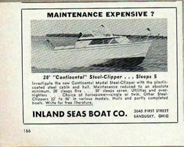 1963 Print Ad Inland Seas Boats 28&#39; Continental Steel-Clipper Sandusky,OH - $8.37