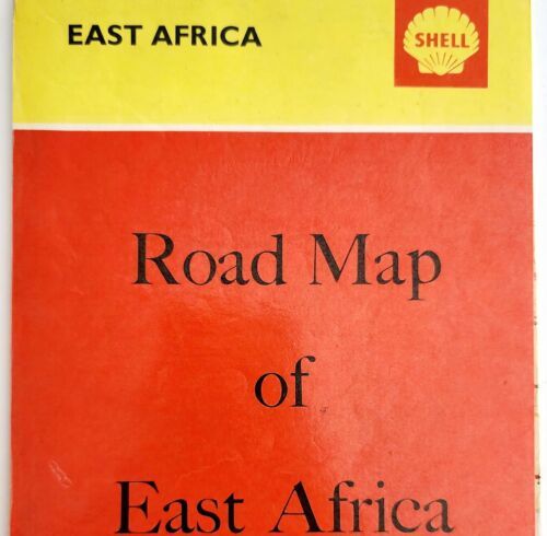 1965 Shell Gas & Oil Road Map Of East Africa Cleanable Laminated 23x36" DWNN10 - $69.99