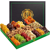 Dried Fruit &amp; Nuts Gift Basket - Extra Large Selection of 18 Food Tray - Fantast - £50.17 GBP