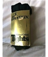 Vintage Black Danskin Ribbed Orlon Tights with Feet - €21,56 EUR