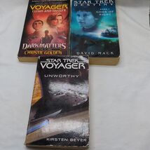 Lot Of (3) Vintage Star Trek Novels Unworthy Cloak And Dagger Destiny - $22.10 CAD