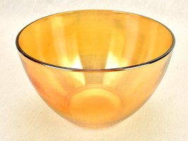 Amber Carnival Glass Bowl, 5.25&quot;, Iridescent, Transparent, Cereal, Soup,... - $14.65