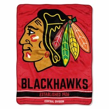 Chicago Blackhawks Plush 46&quot; by 60&quot; Micro Raschel Throw Blanket - NHL - £15.14 GBP