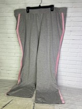 AVENUE Gray Lounge Pull On Pants Sweatpants Pink Stripe Womens Plus Size... - £27.59 GBP